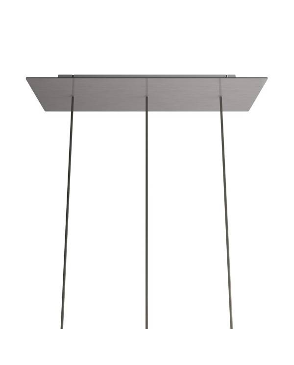 Rechteckiges XXL 3-Loch und 6 Seitenlöchern Lampenbaldachin Kit, Rose-One-Abdeckung, Abmessungen 675 x 225 mm