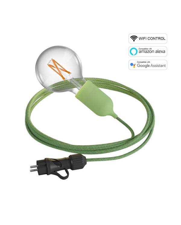 Snake EIVA Wi-Fi, tragbare Außenleuchte, 5 m Textilkabel, IP65 Lampenfassung und Smart Glühlampe