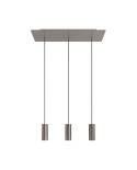 3-flammige Pendelleuchte mit rechteckigem XXL-Rose-One 675 mm komplett mit Textilkabel und Tub-E14-Lampenschirm aus Metall