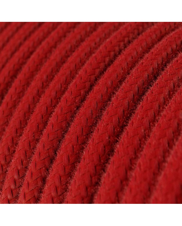 Textilkabel, feuerrot, aus Baumwolle - Das Original von Creative-Cables - RC35 rund 2x0.75mm / 3x0.75mm