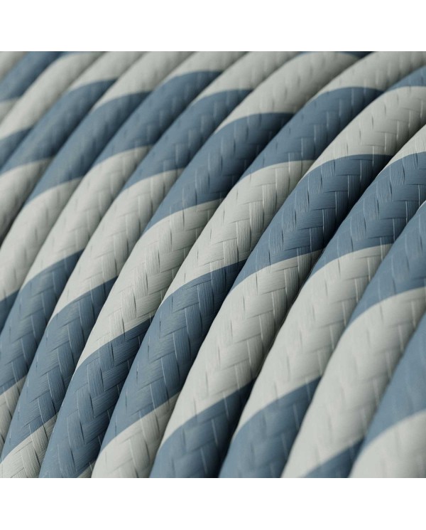Textilkabel, avioblau-hellblau glänzend Vertigo - Das Original von Creative-Cables - ERM40 rund 2x0.75mm / 3x0.75mm