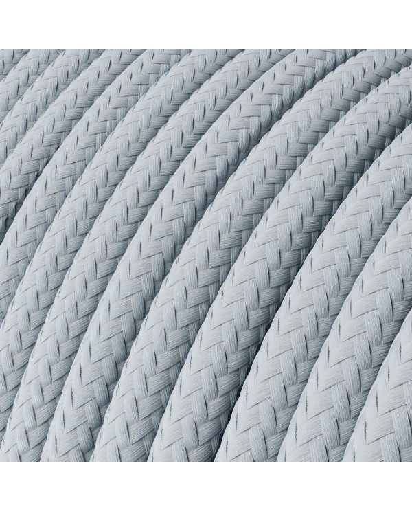 Textilkabel, hellblau-grau glänzend - Das Original von Creative-Cables - RM30 rund 2x0.75mm / 3x0.75mm