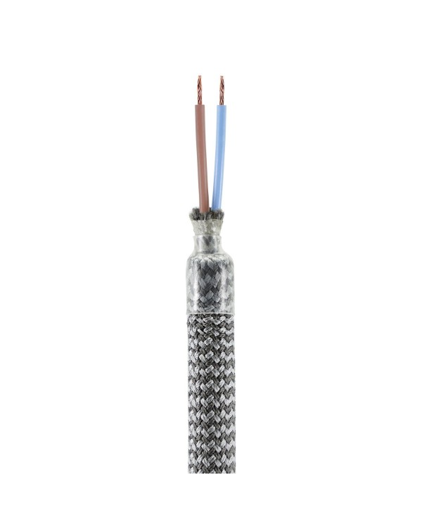 Kit Creative Flex flexibles gewebeummanteltes Kabelrohr, RM75 titanfarben mit Metallenden