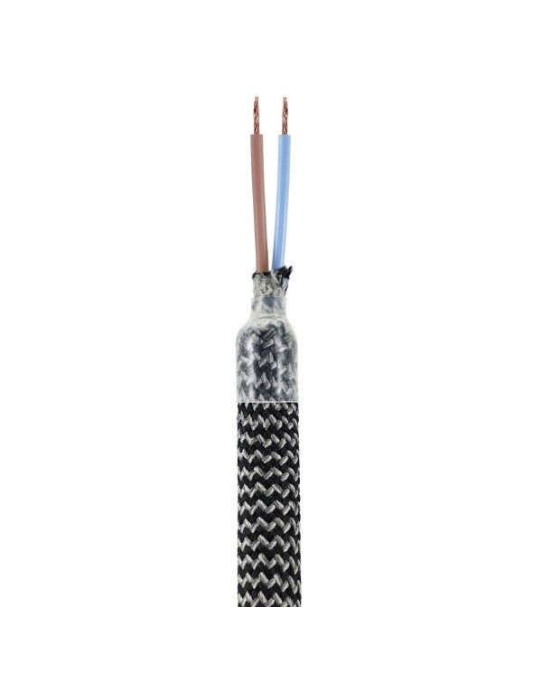 Kit Creative Flex flexibles gewebeummanteltes Kabelrohr, RZ30 eisenfarben mit Metallenden