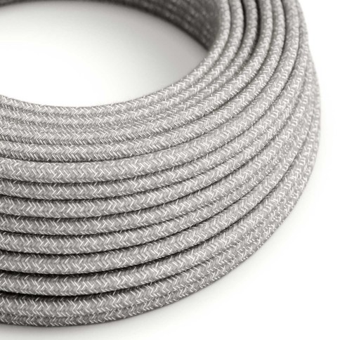 Textilkabel Ultra Soft aus Silikon 2x0,75, weiße Baumwolle