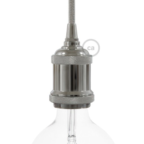 Bakelit E14-Fassung mit Doppelklemmring für Lampenschirme