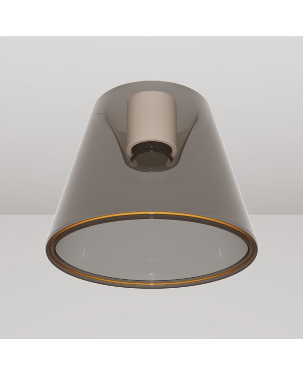 Design-Deckenleuchte mit rauchiger kegelförmiger Ghost-Glühbirne