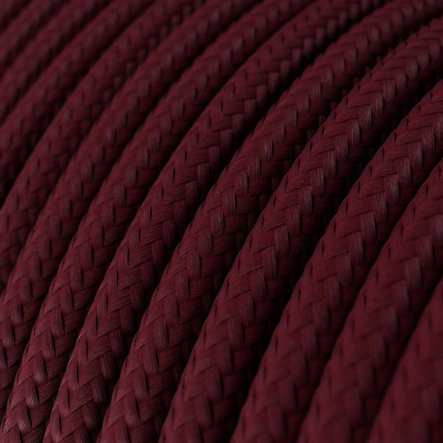 Textilkabel, bordeaux-rot glänzend - Das Original von Creative-Cables - RM19 rund 2x0,75mm / 3x0,75mm