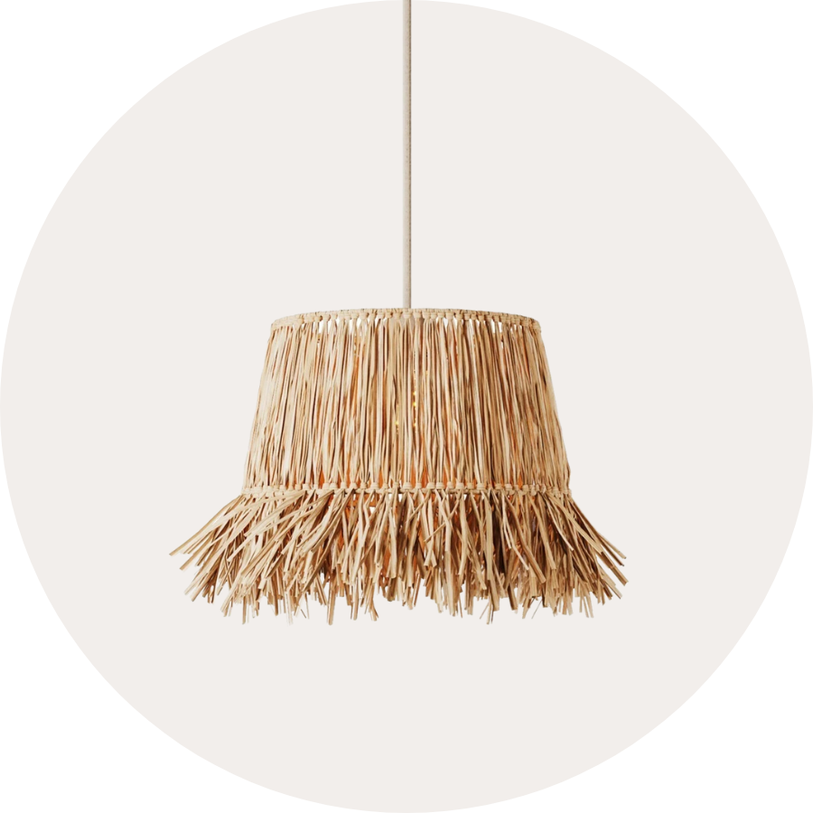 Lampenschirme aus Raffia
